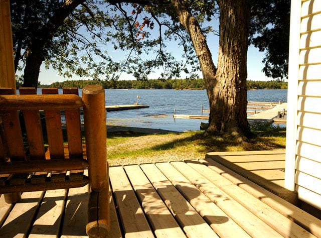 Maples cottage patio with lakeview.